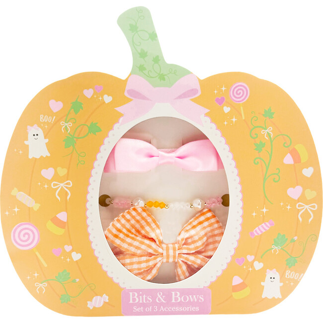 Pumpkin Bows & Bracelet Gift Set, Orange