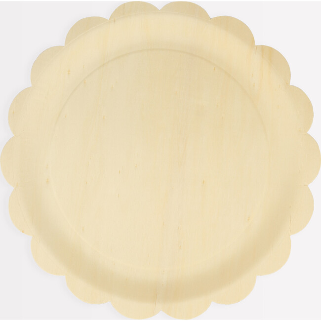 Wooden Scalloped Large Plates