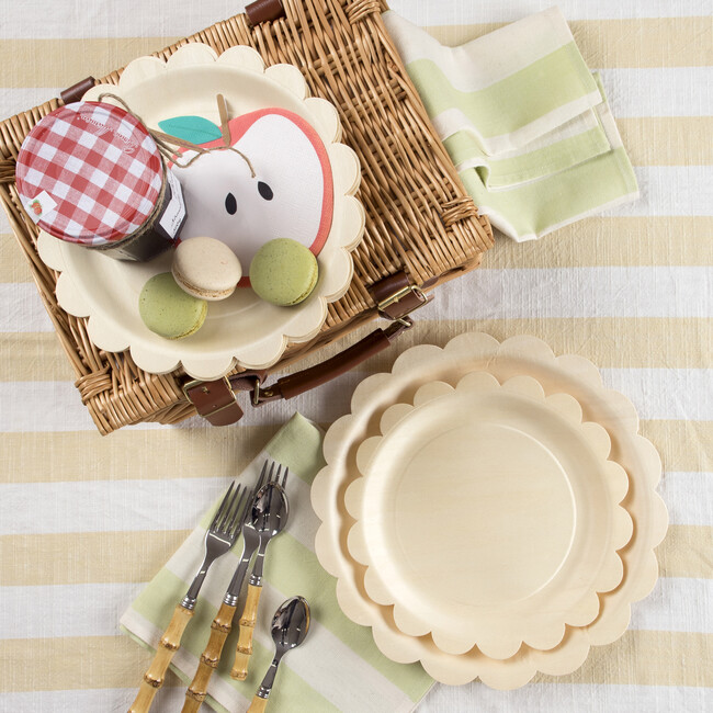 Wooden Scalloped Large Plates - Party - 2