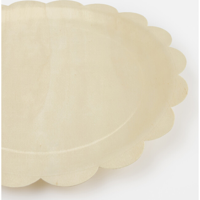 Wooden Scalloped Large Plates - Party - 3