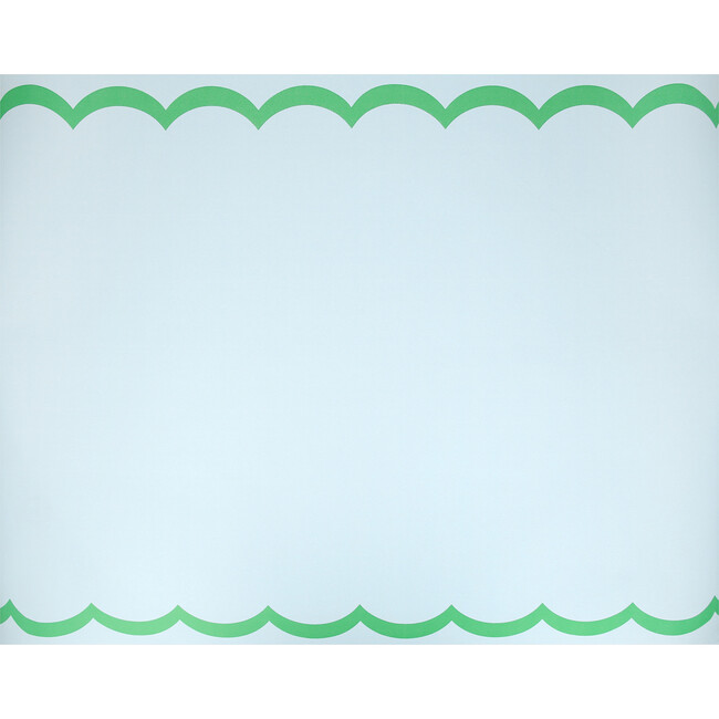 Scalloped Edge Blue Green Table Runner