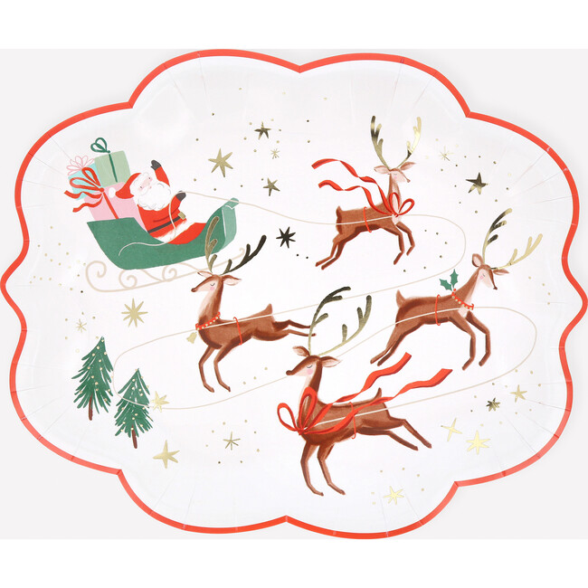 Santa, Sleigh & Reindeer Plates