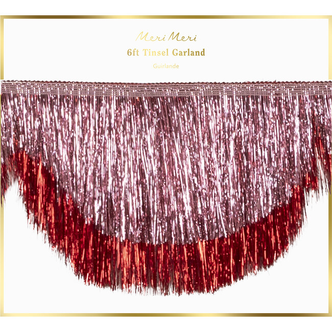 Pink Tinsel Scallop Garland - Party - 4