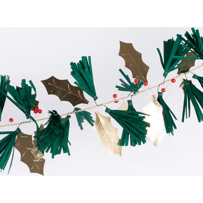 Pine Needles & Golden Holly Garland - Party - 3