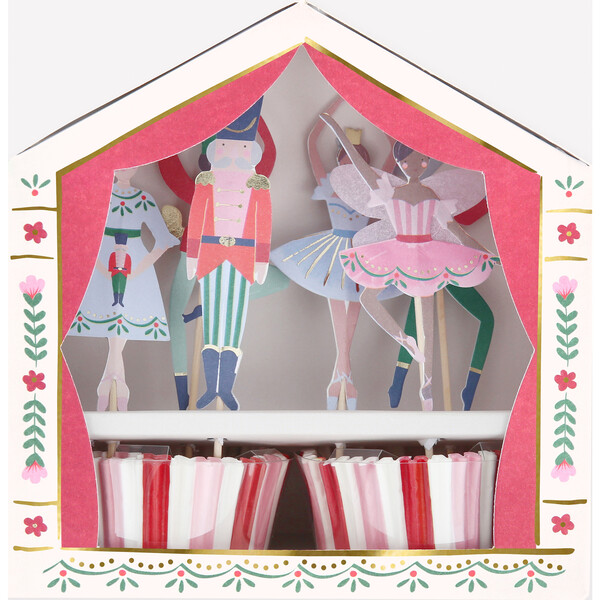 Meri Meri Cupcake Kit Ballerina, 24 Pezzi, Con Decorazioni In Tulle Rosa E Lamina Oro, Pirottini E Stecchini - 3