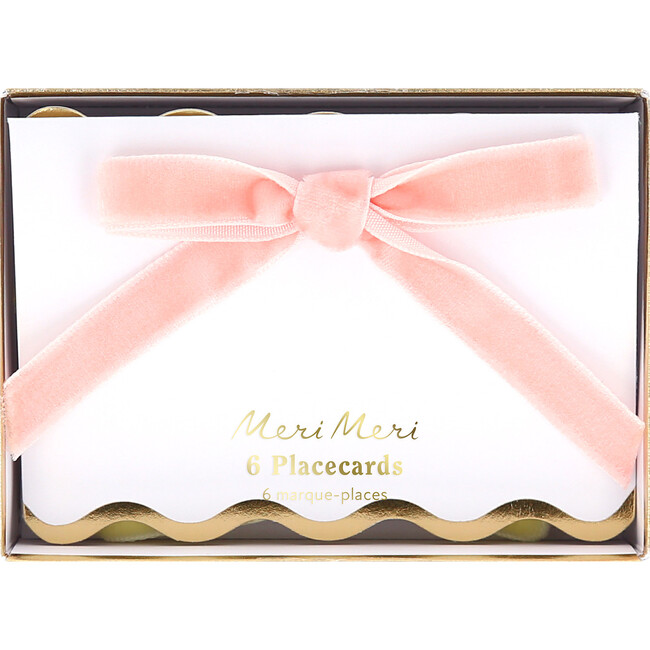 Pastel Velvet Bow Place Cards - Party - 4