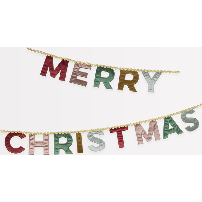Merry Christmas Velvet Pennant Garland
