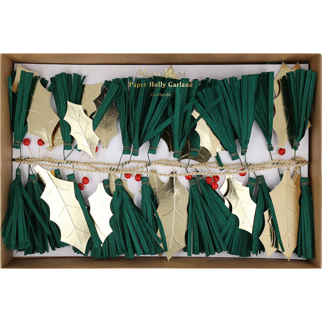 Pine Needles & Golden Holly Garland - Party - 6