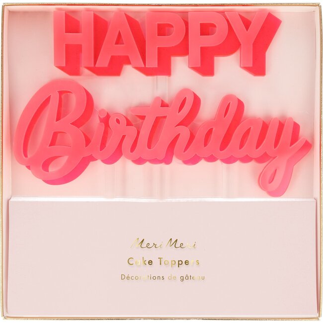 Happy Birthday Pink Acrylic Toppers