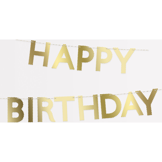 Gold Scallop Happy Birthday Garland