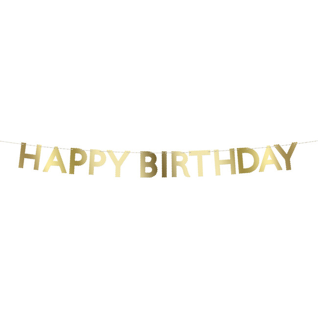 Gold Scallop Happy Birthday Garland - Party - 3