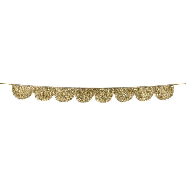 Gold Tinsel Scallop Garland - Party - 4