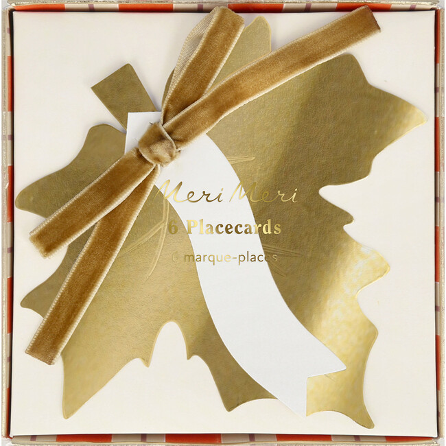 Gold Leaf Bow Place Cards - Party - 4