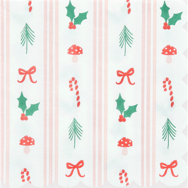 Festive Icon Stripes Small Napkins
