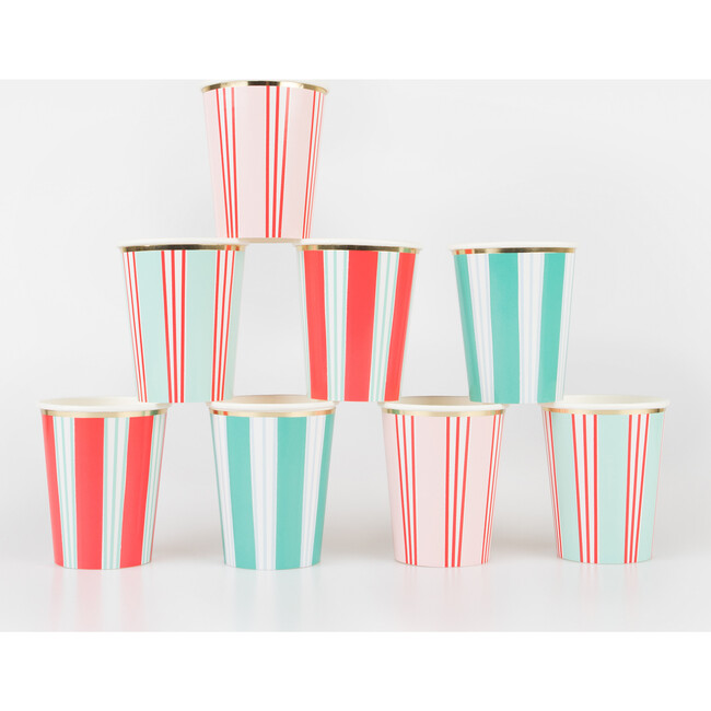 Festive Stripe Cups