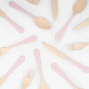 Elegant Pink Wooden Cutlery Set - Party - 2