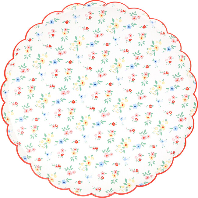 Ditsy Posy Scalloped Dinner Plates - Party - 4
