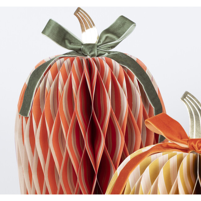 Fall Stripe Paper Honeycomb Pumpkins - Party - 3