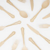 Elegant Gold Foil Detail Wooden Cutlery Set - Party - 3