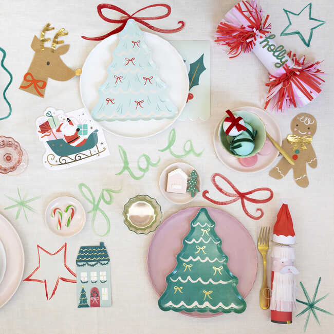 Christmas Tree With Bows Plates - Party - 2