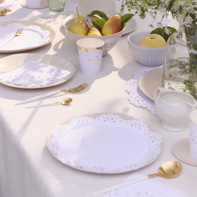 Broderie Anglaise Lace White Side Plates - Party - 2