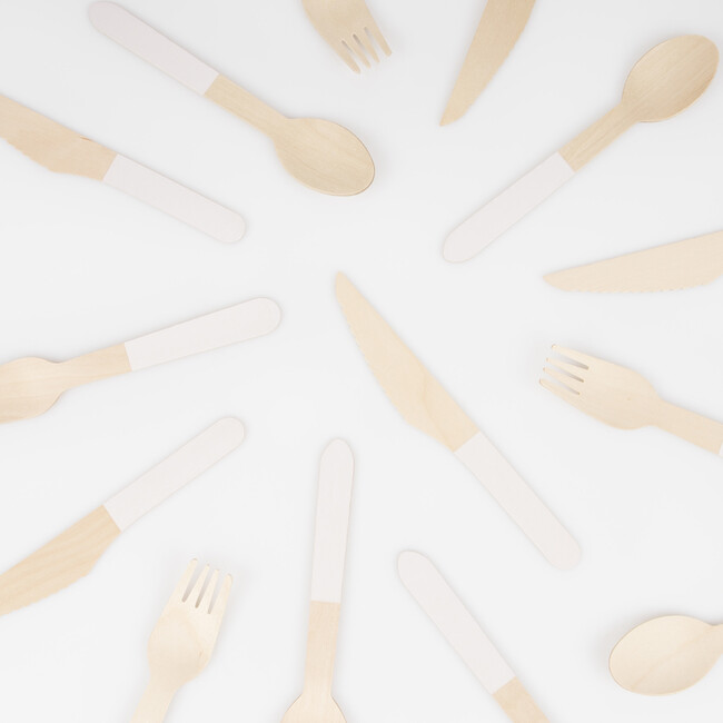 Ballet Slipper Pink Wooden Cutlery Set - Party - 2