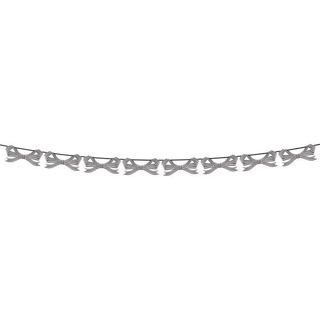 Black & White Stripy Bow Garland - Party - 4