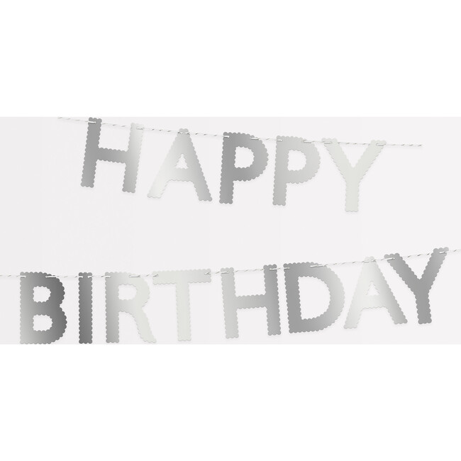 Silver Scallop Happy Birthday Garland
