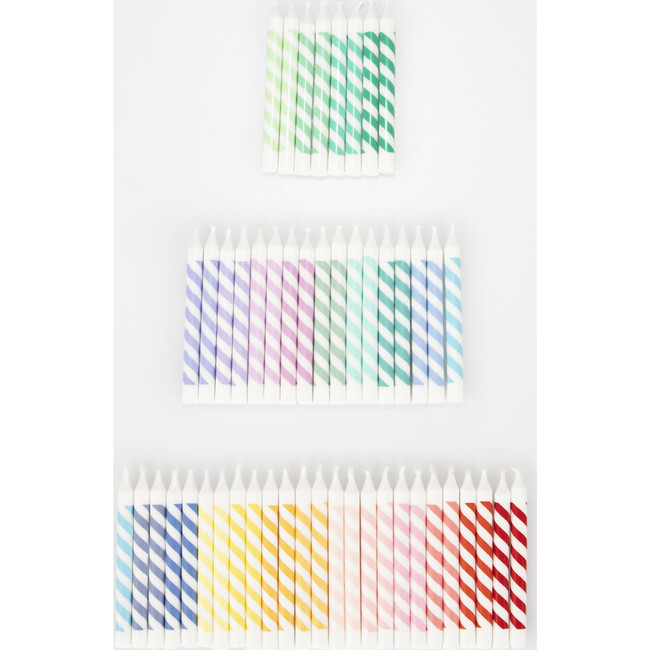 Rainbow Striped Mini Candles