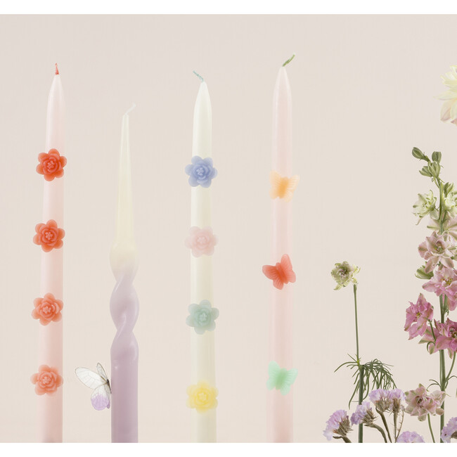 Pink Flower Taper Candles - Candles - 2