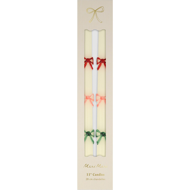 Multi Color Bow Taper Candles