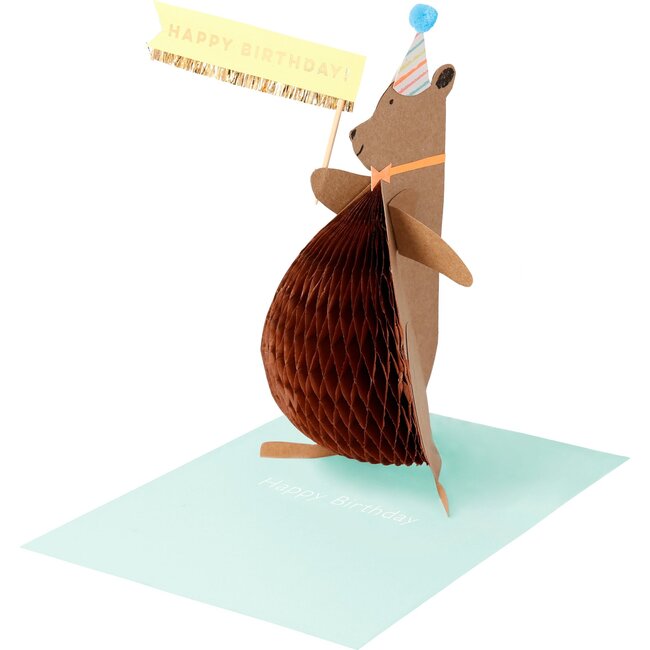 Honey Bear Stand-Up Birthday Card