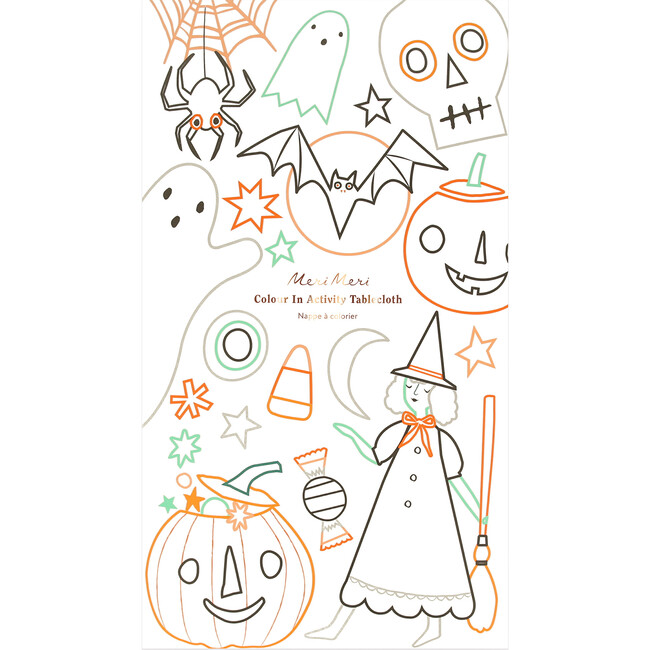 Halloween Color In Activity Tablecloth