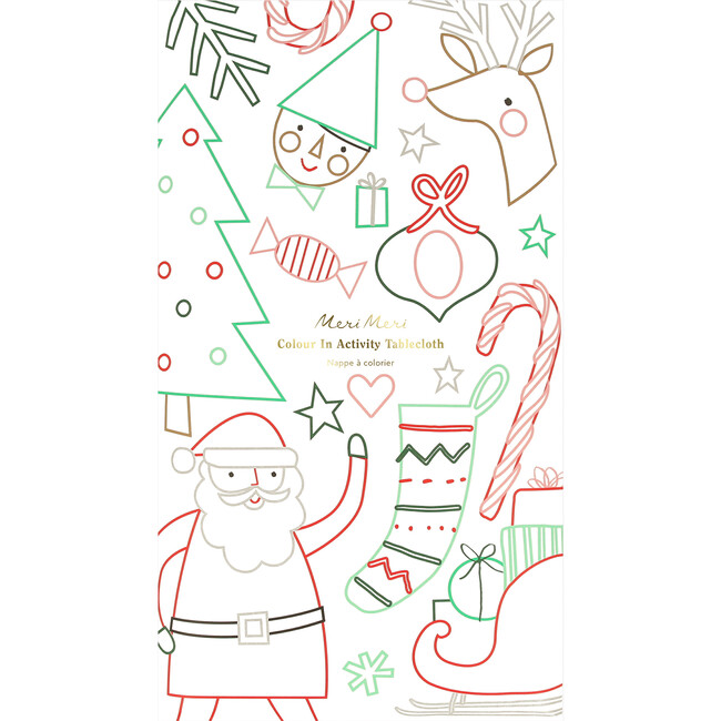 Christmas Color In Activity Tablecloth