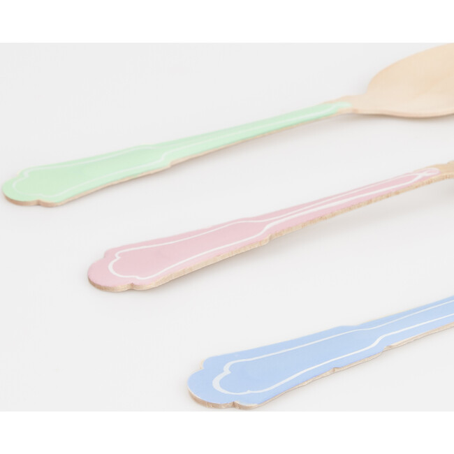 Elegant Mixed Color Wooden Cutlery Set - Party - 4