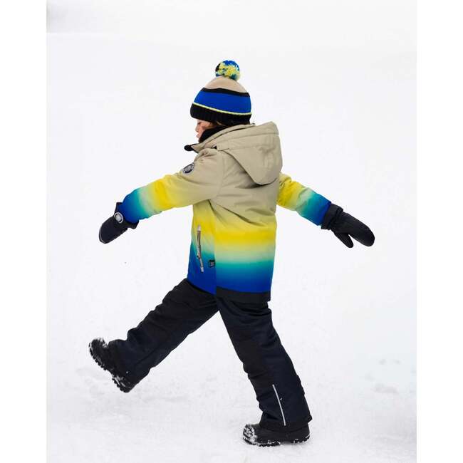 Two-Piece Play Snowsuit with Gradient Jacket, Black - Snowsuits - 3