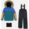 Two-Piece Play Snowsuit, Black - Snowsuits - 1 - thumbnail