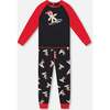 Two-Piece Organic Cotton Pajama Set, Black Cookie Print - Pajamas - 1 - thumbnail