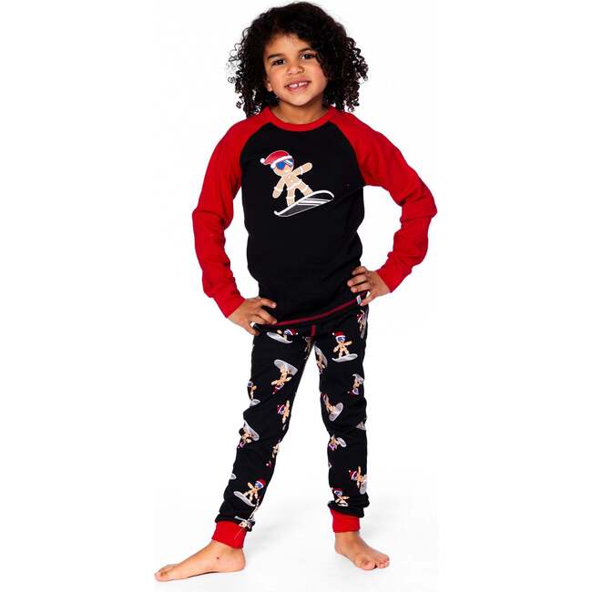 Two-Piece Organic Cotton Pajama Set, Black Cookie Print - Pajamas - 2
