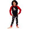 Two-Piece Organic Cotton Pajama Set, Black Cookie Print - Pajamas - 2