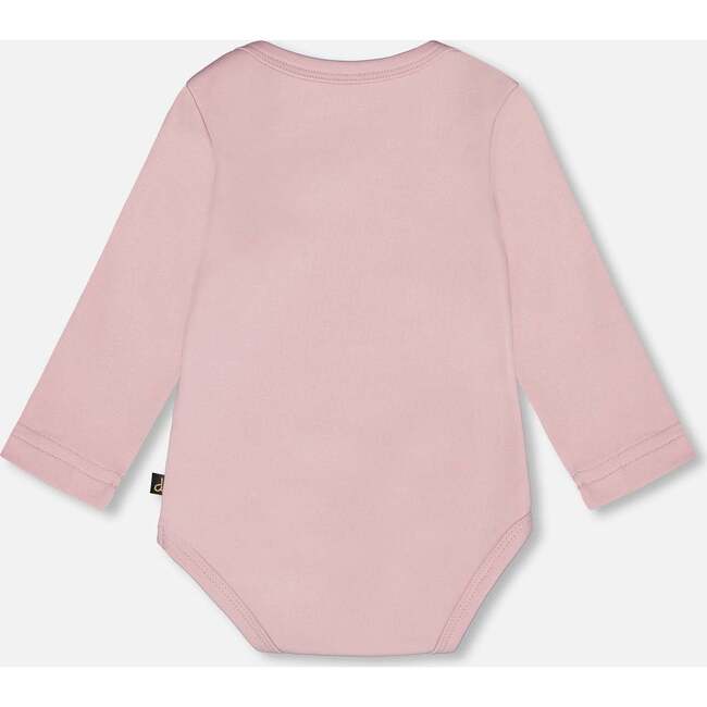 Organic Cotton Long Sleeve Romper, Neutral Purple - Rompers - 3