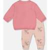 Organic Cotton Pant with Top Set, Pink Cat Print - Mixed Apparel Set - 3
