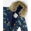 One-Piece Baby Play Snowsuit Designed for Car Seat, Navy Animal Print - Snowsuits - 5
