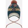 Lined Peruvian Knit Pompom Hat, Green and Pink - Winter Hats - 1 - thumbnail