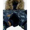 One-Piece Baby Play Snowsuit Designed for Car Seat, Navy Animal Print - Snowsuits - 6