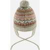 Lined Baby Knit Pompom Hat with Ear Flaps Blue Purple, Green and Brown - Winter Hats - 3