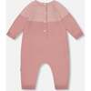 Knitted Bi-Color Cat Romper Old Pink, Dusty Pink - Rompers - 2