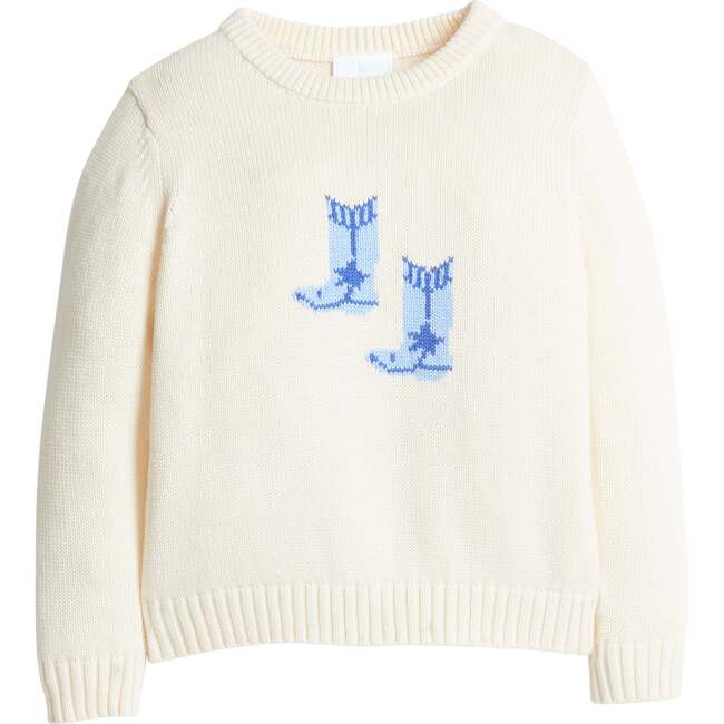 Intarsia Sweater, Blue Cowboy Boots