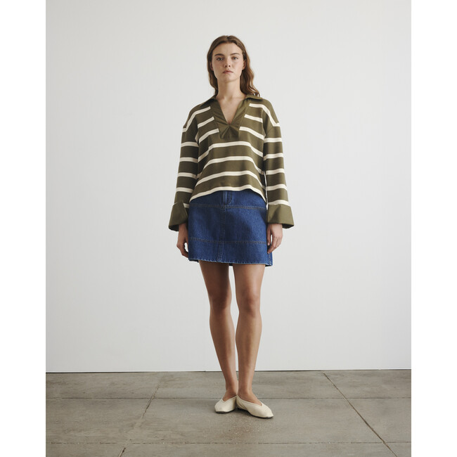 Whitney Top, Fern/Cream Wide Stripe - Sweaters - 2