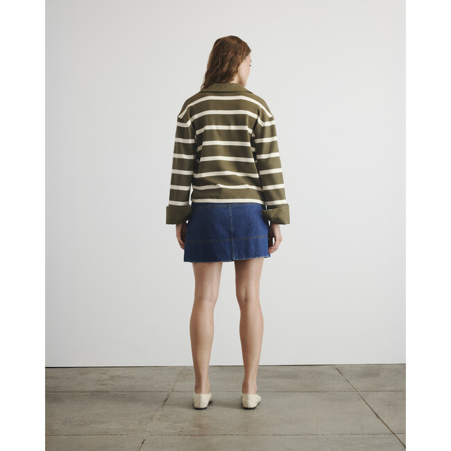 Whitney Top, Fern/Cream Wide Stripe - Sweaters - 4
